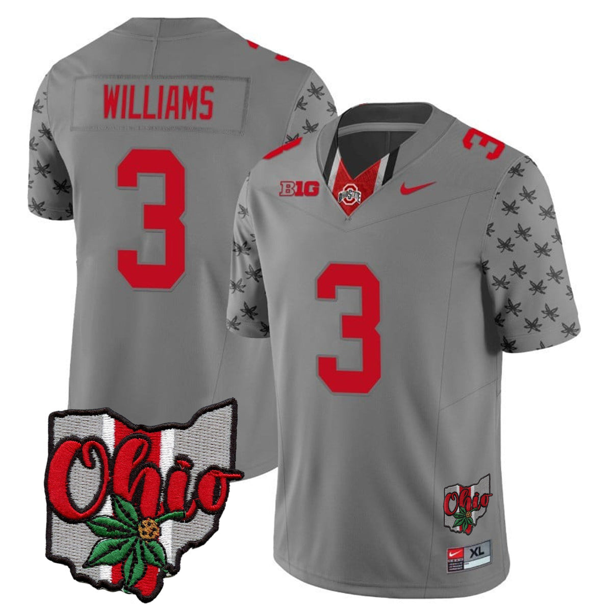 Men's Ohio State Buckeyes 2023 Gray Alternate Jersey V2 - Stitched - image 24