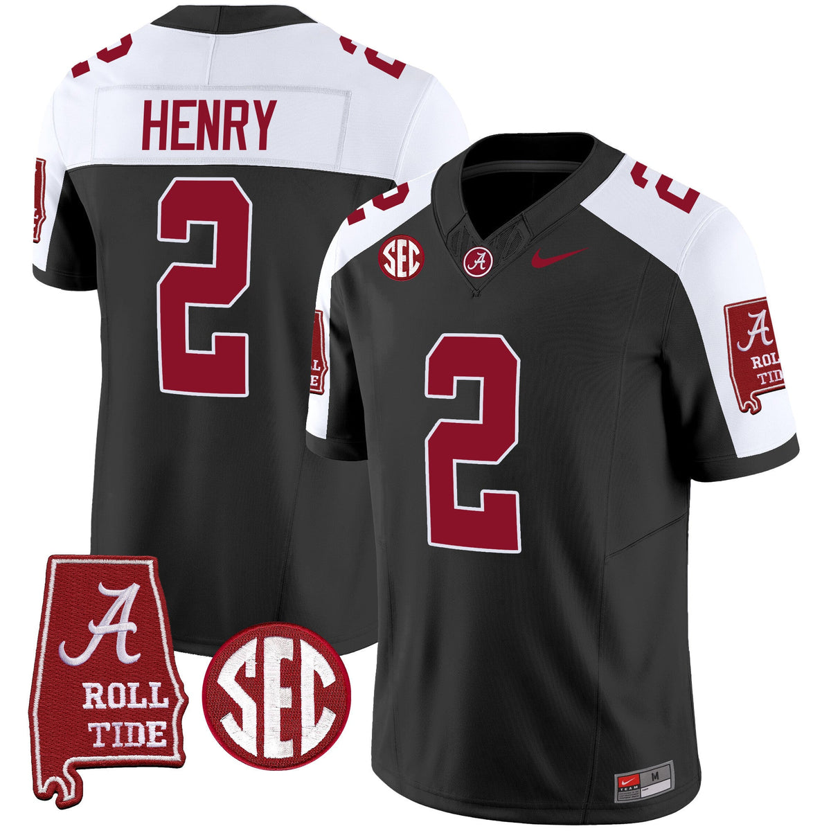 Men's Alabama Crimson Tide Vapor Limited Jersey V3 - Alabama Map - All Stitched - image 4