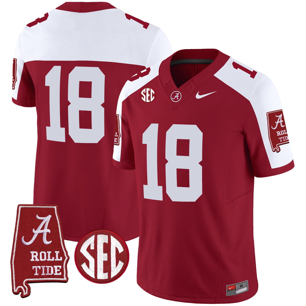 Men's Alabama Crimson Tide Vapor Limited Jersey V3 - Alabama Map - All Stitched - image 13