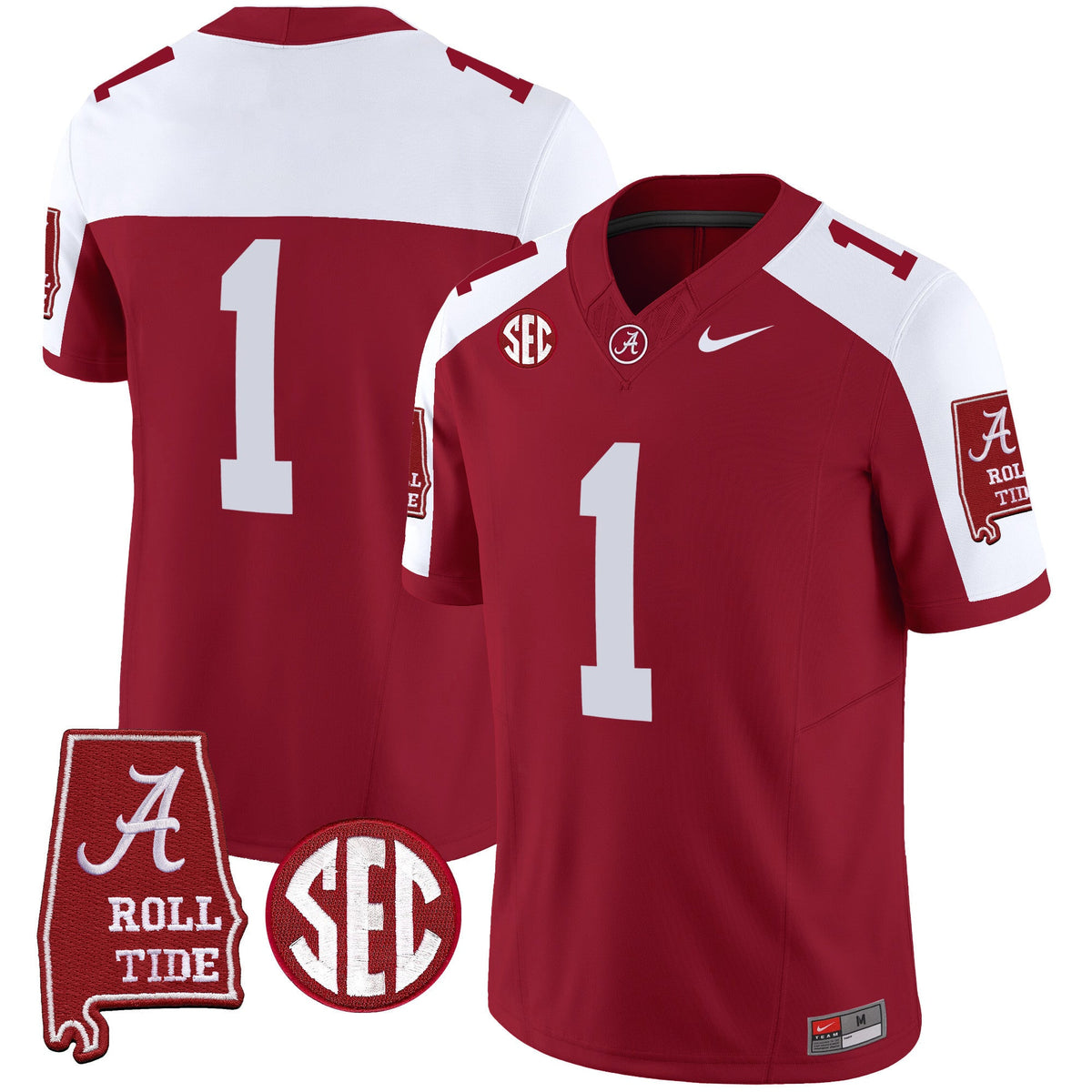 Men's Alabama Crimson Tide Vapor Limited Jersey V3 - Alabama Map - All Stitched - image 14
