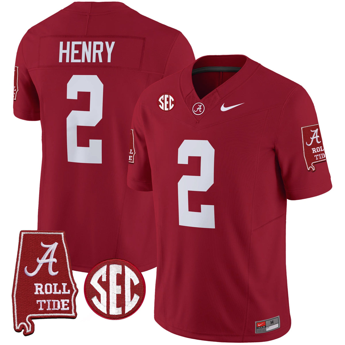 Men's Alabama Crimson Tide Vapor Limited Jersey V3 - Alabama Map - All Stitched - image 18