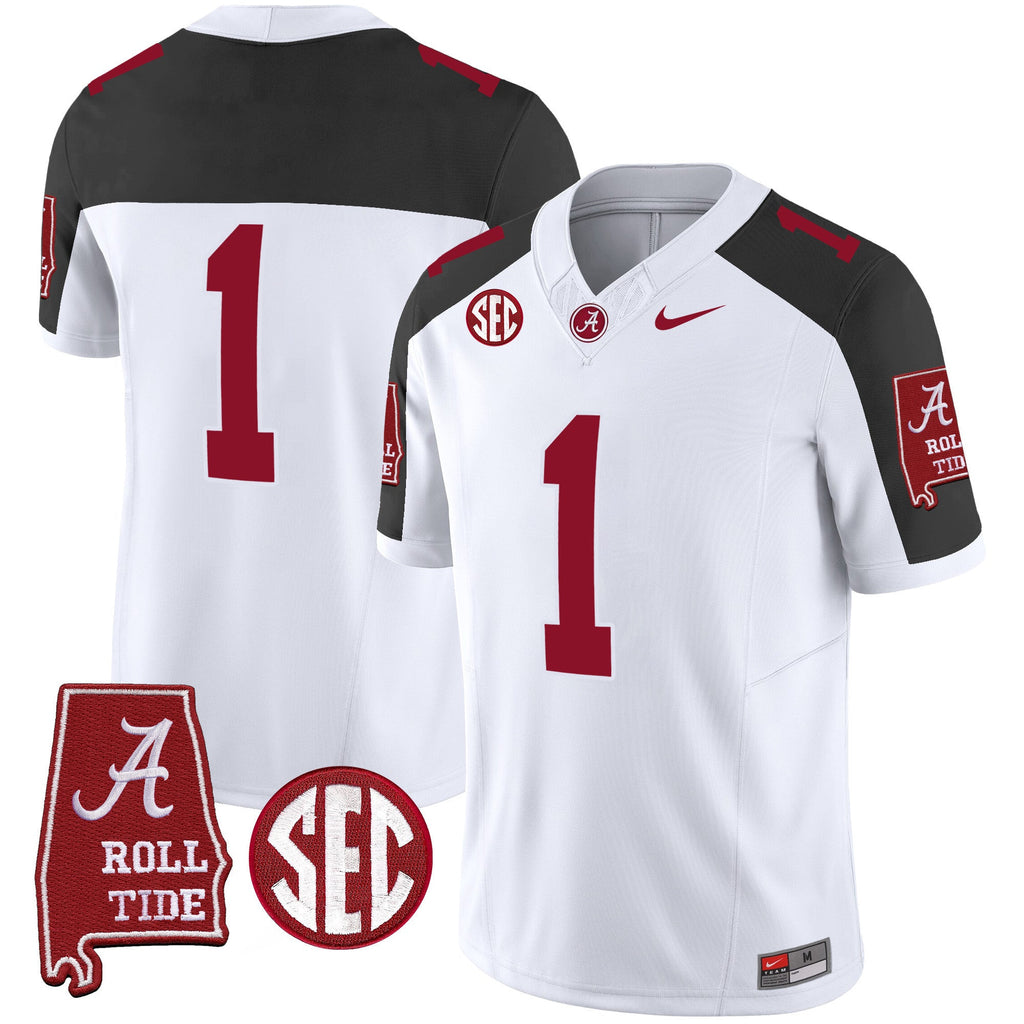 Men's Alabama Crimson Tide Vapor Limited Jersey V3 - Alabama Map - All Stitched - image 42