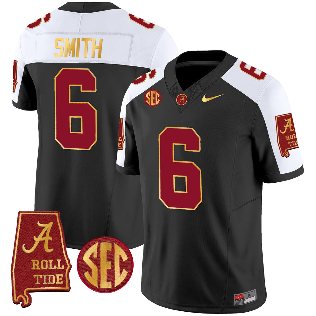 Men's Alabama Crimson Tide Gold Trim Vapor Jersey V2 - Alabama Map - All Stitched - image 5