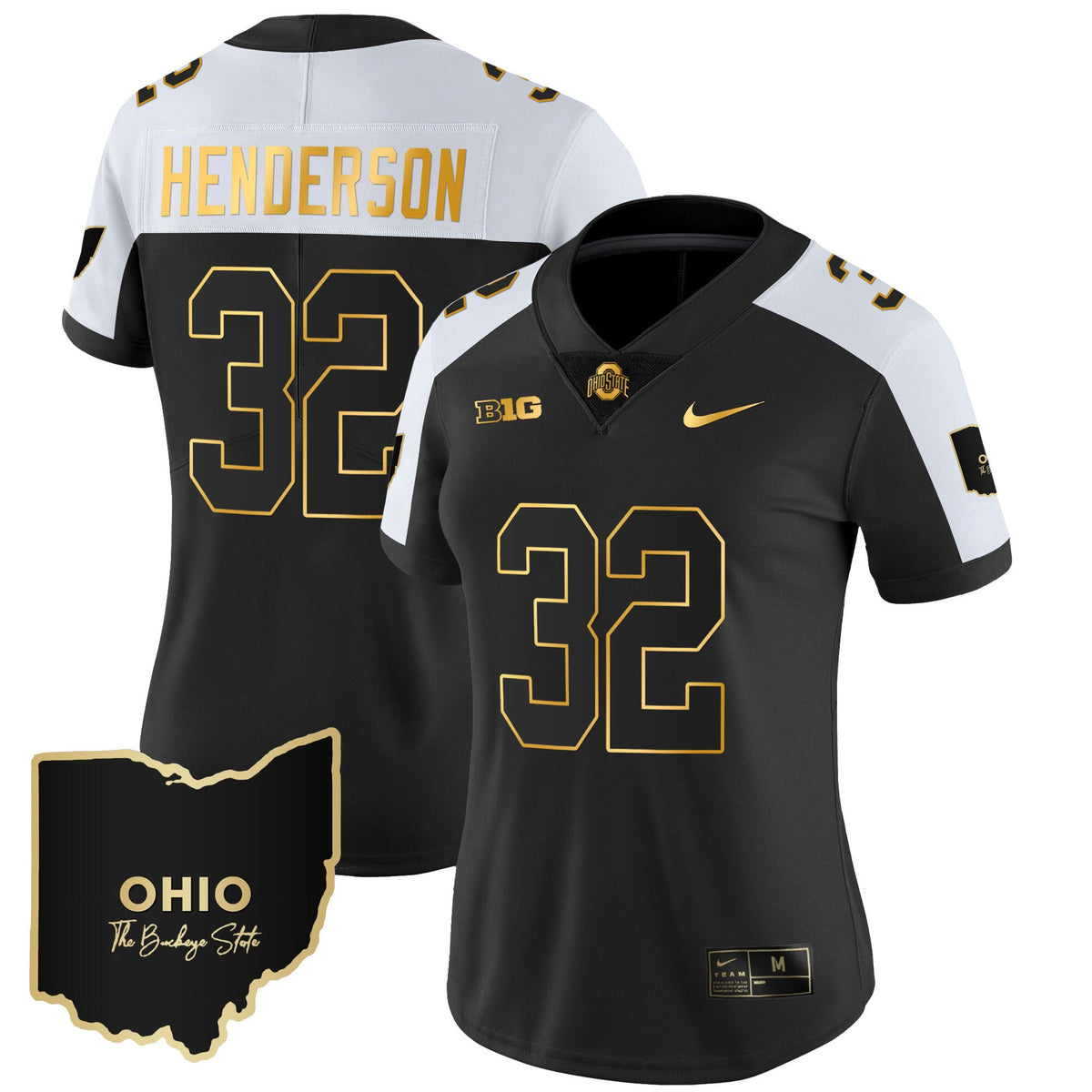 Women's Ohio State Buckeyes 2023 Vapor Limited Gold Jersey - Ohio Patch - All Stitched - image 3