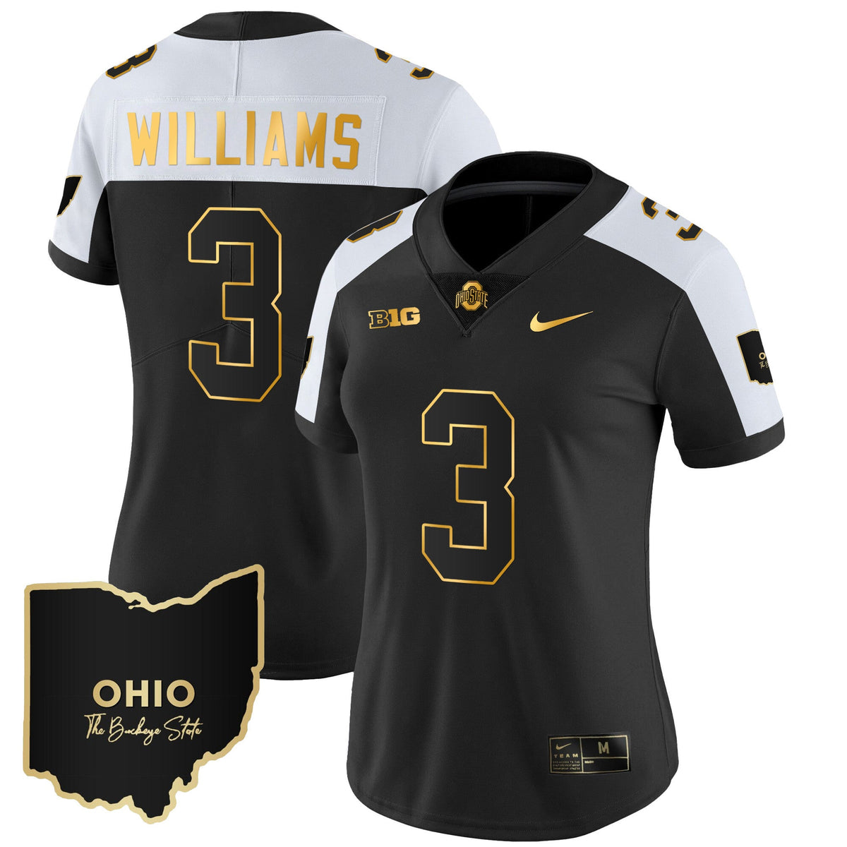Women's Ohio State Buckeyes 2023 Vapor Limited Gold Jersey - Ohio Patch - All Stitched - image 6