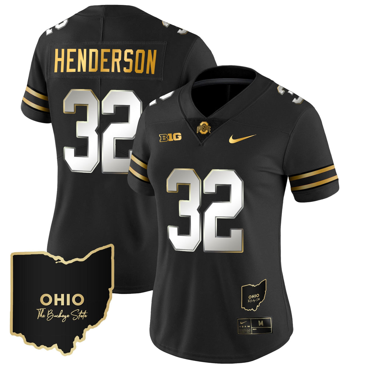 Women's Ohio State Buckeyes 2023 Vapor Limited Gold Jersey - Ohio Patch - All Stitched - image 10