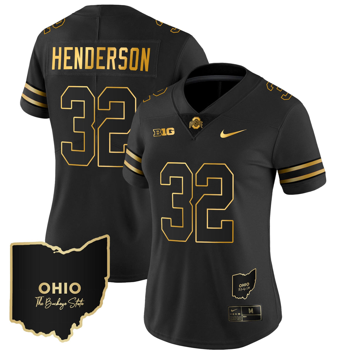 Women's Ohio State Buckeyes 2023 Vapor Limited Gold Jersey - Ohio Patch - All Stitched - image 17