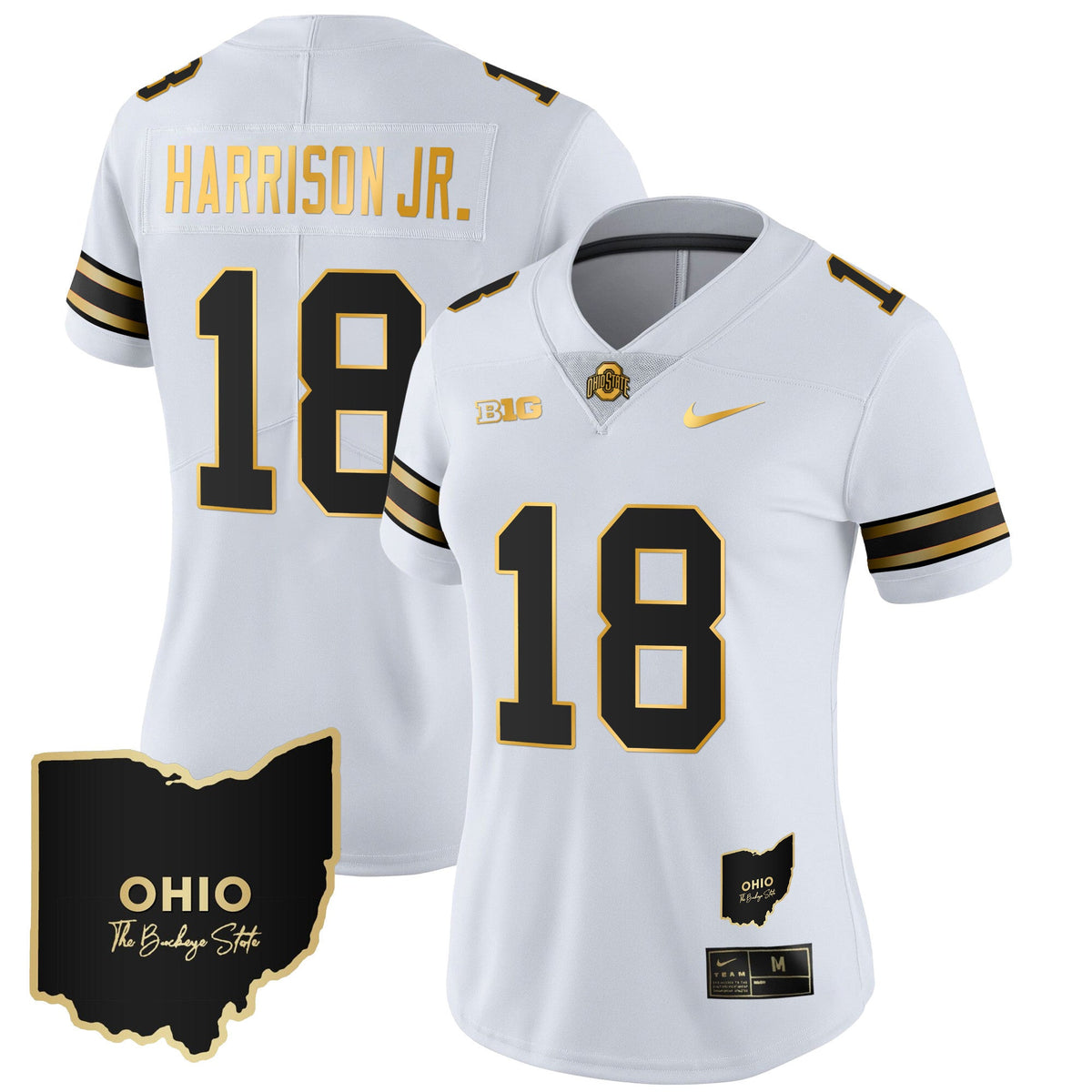 Women's Ohio State Buckeyes 2023 Vapor Limited Gold Jersey - Ohio Patch - All Stitched - image 22