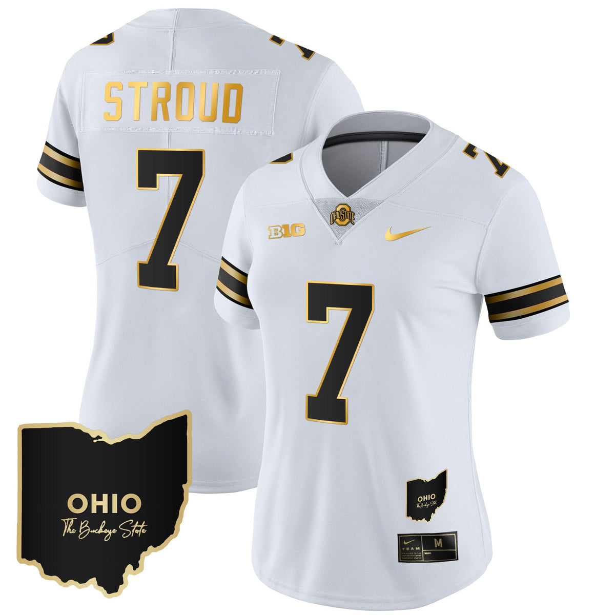 Women's Ohio State Buckeyes 2023 Vapor Limited Gold Jersey - Ohio Patch - All Stitched - image 23