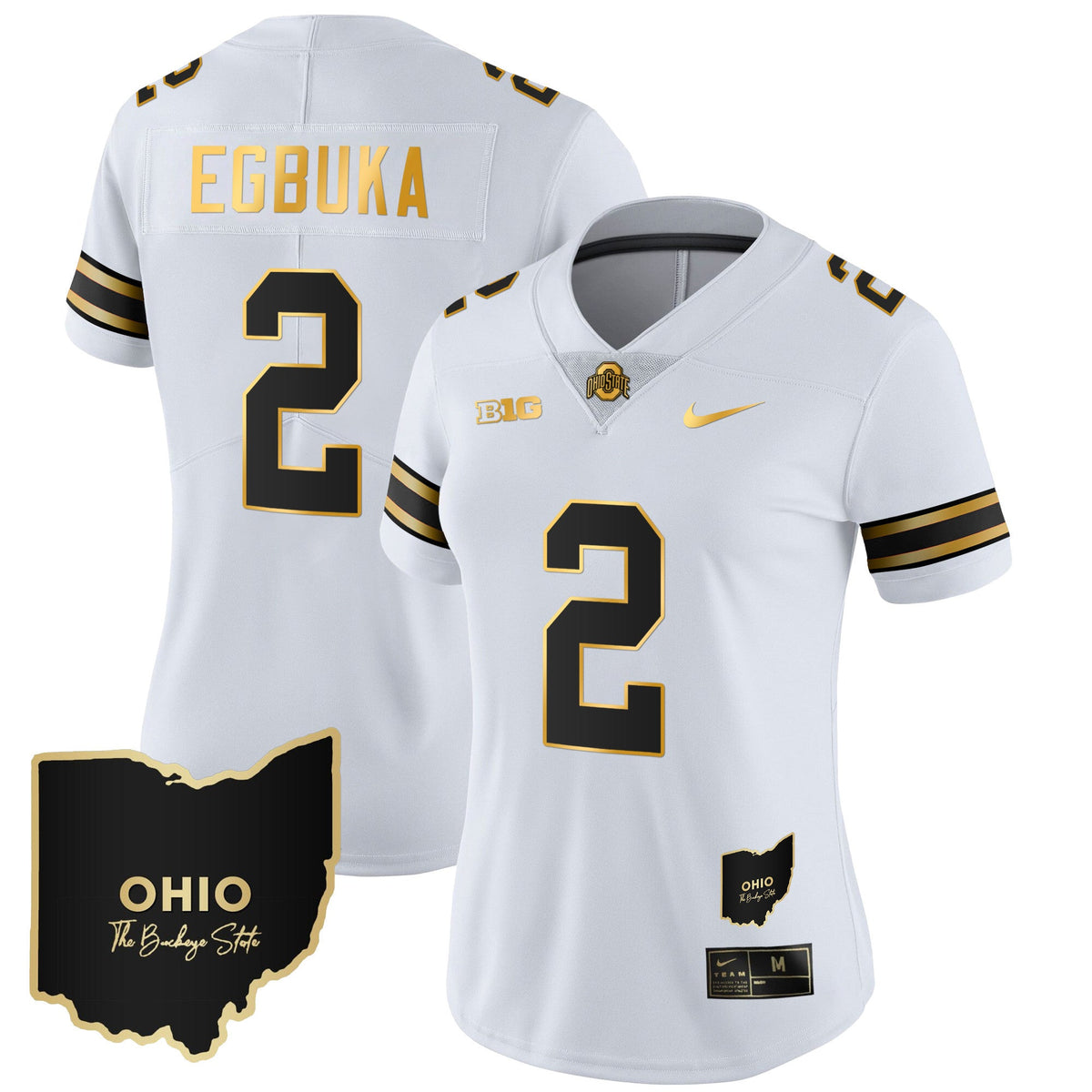 Women's Ohio State Buckeyes 2023 Vapor Limited Gold Jersey - Ohio Patch - All Stitched - image 25
