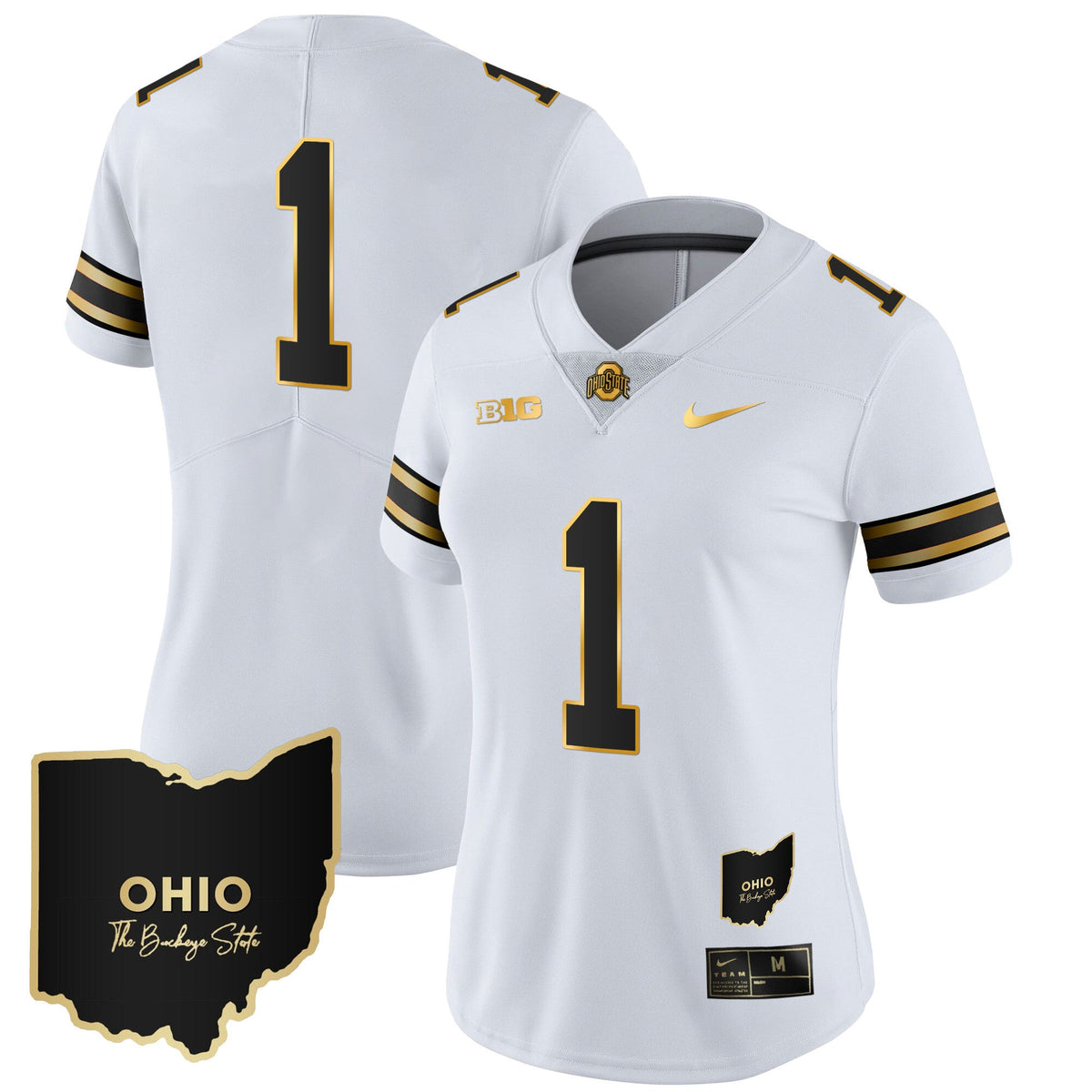 Women's Ohio State Buckeyes 2023 Vapor Limited Gold Jersey - Ohio Patch - All Stitched - image 28