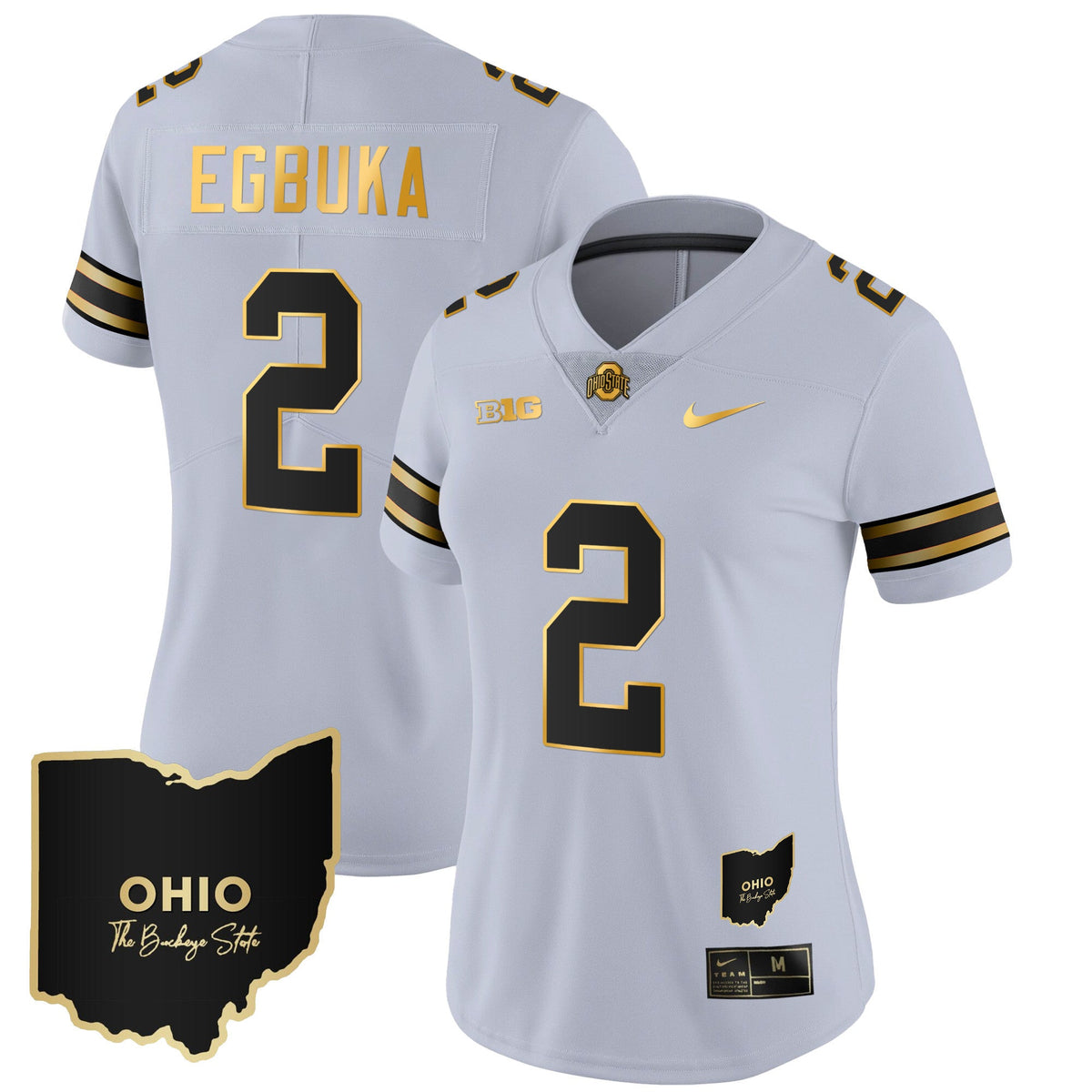 Women's Ohio State Buckeyes 2023 Vapor Limited Gold Jersey - Ohio Patch - All Stitched - image 32