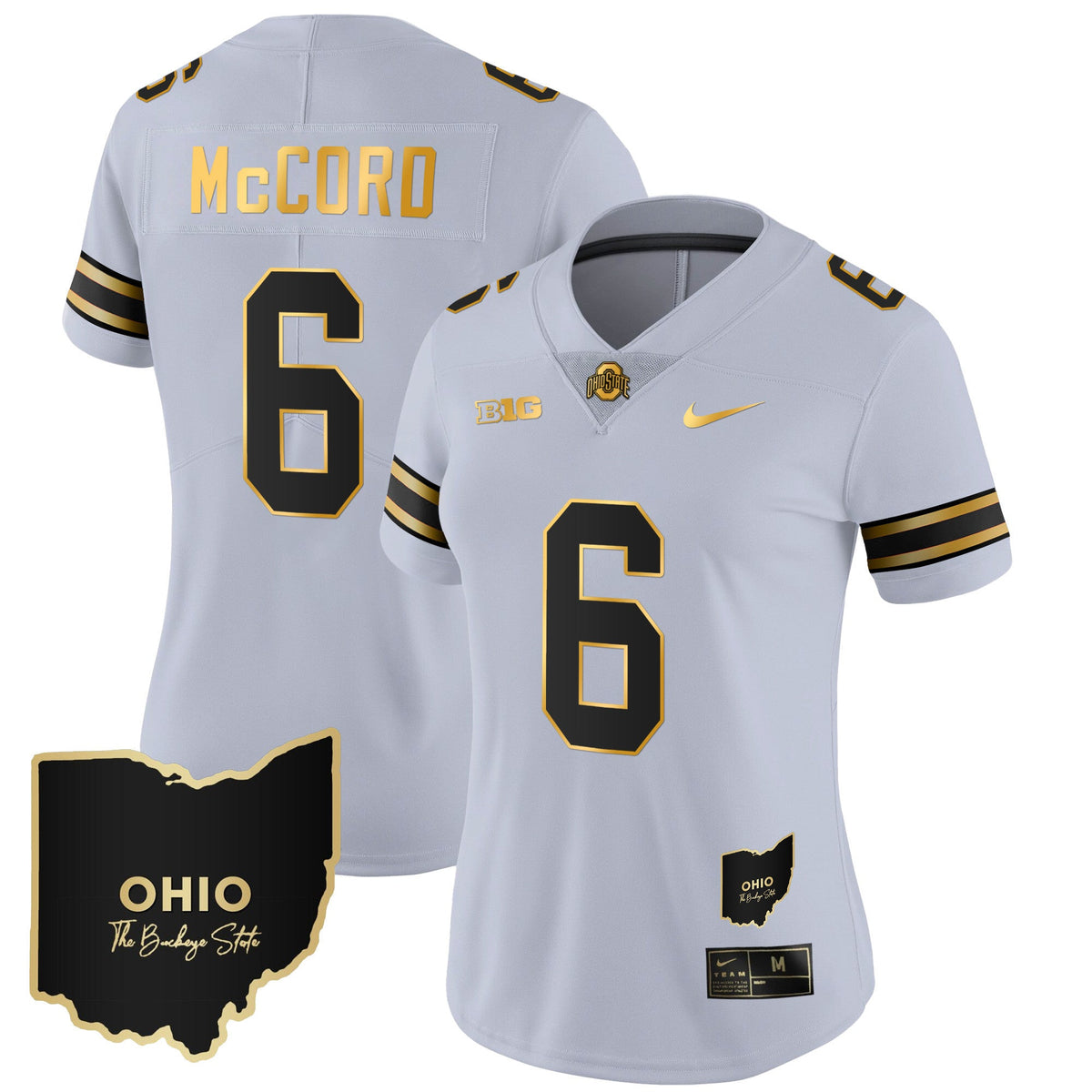 Women's Ohio State Buckeyes 2023 Vapor Limited Gold Jersey - Ohio Patch - All Stitched - image 33