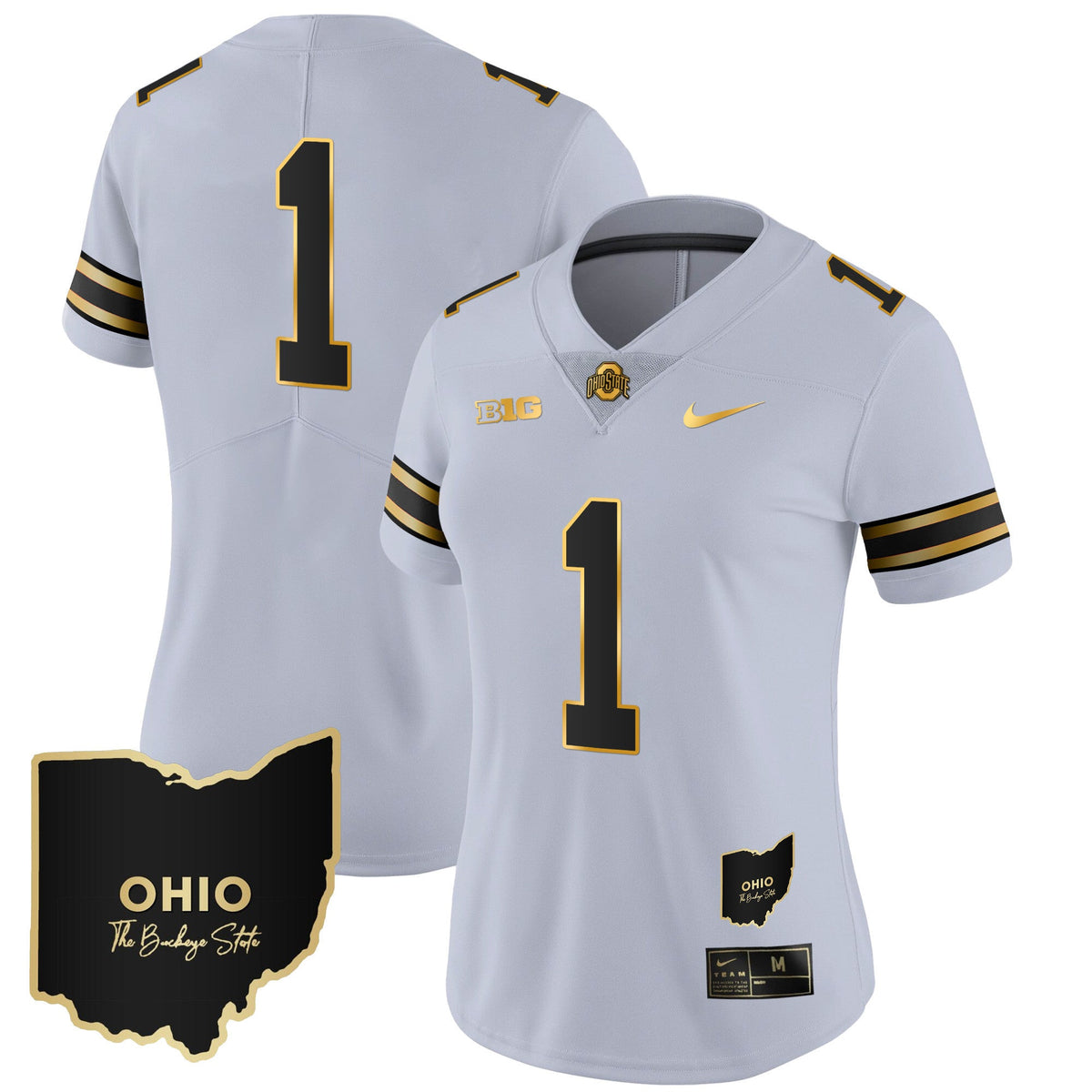 Women's Ohio State Buckeyes 2023 Vapor Limited Gold Jersey - Ohio Patch - All Stitched - image 35