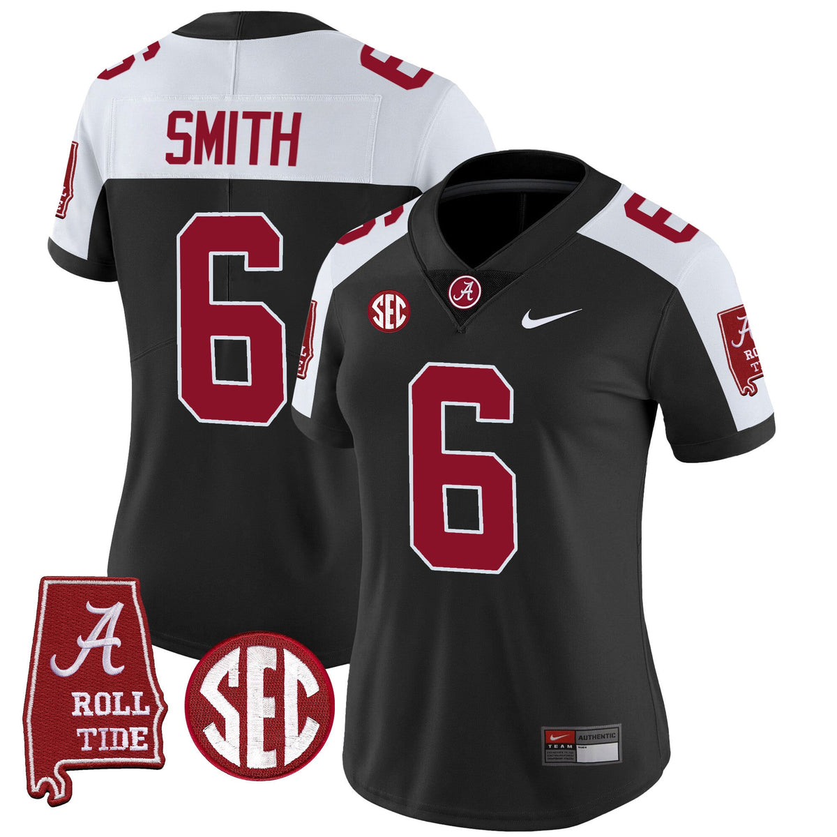 Women's Alabama Crimson Tide Vapor Limited Jersey V3 - Alabama Map - All Stitched - image 6