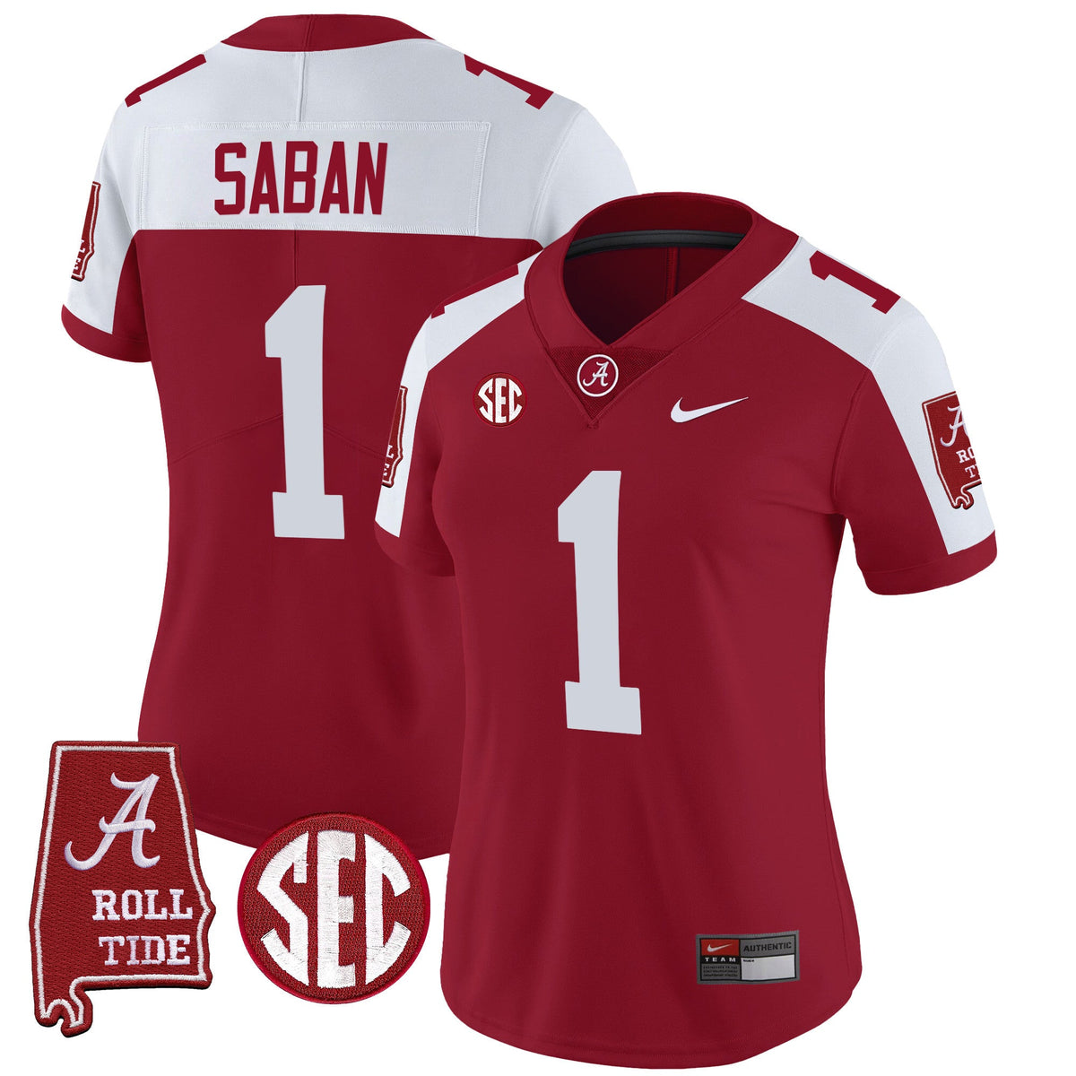 Women's Alabama Crimson Tide Vapor Limited Jersey V3 - Alabama Map - All Stitched - image 9