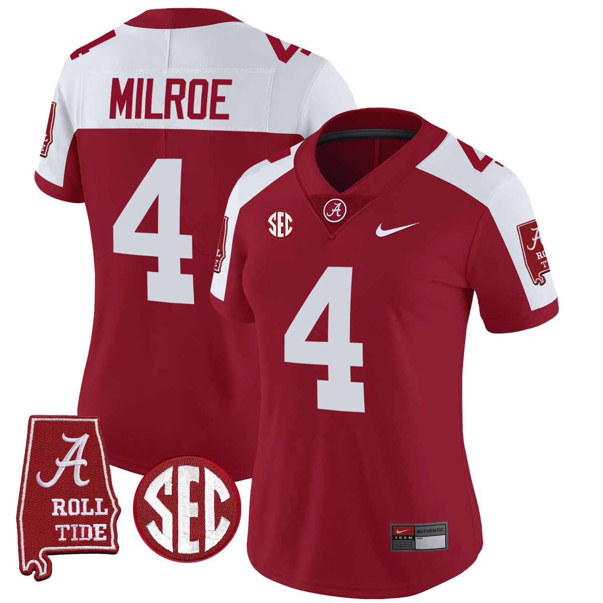 Women's Alabama Crimson Tide Vapor Limited Jersey V3 - Alabama Map - All Stitched - image 10