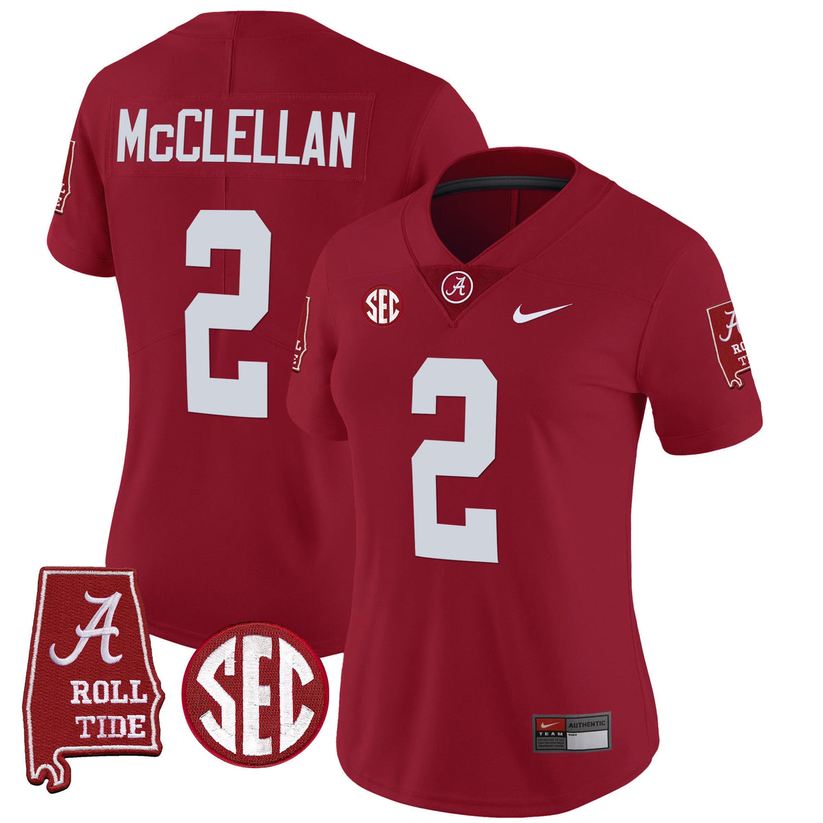 Women's Alabama Crimson Tide Vapor Limited Jersey V3 - Alabama Map - All Stitched - image 19