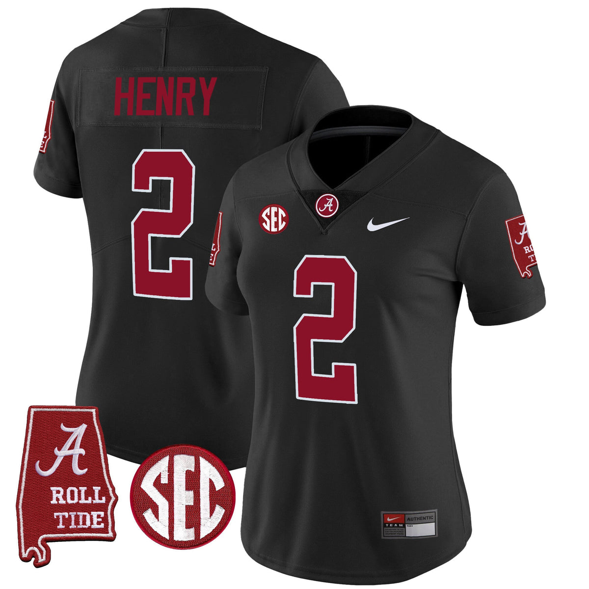 Women's Alabama Crimson Tide Vapor Limited Jersey V3 - Alabama Map - All Stitched - image 29