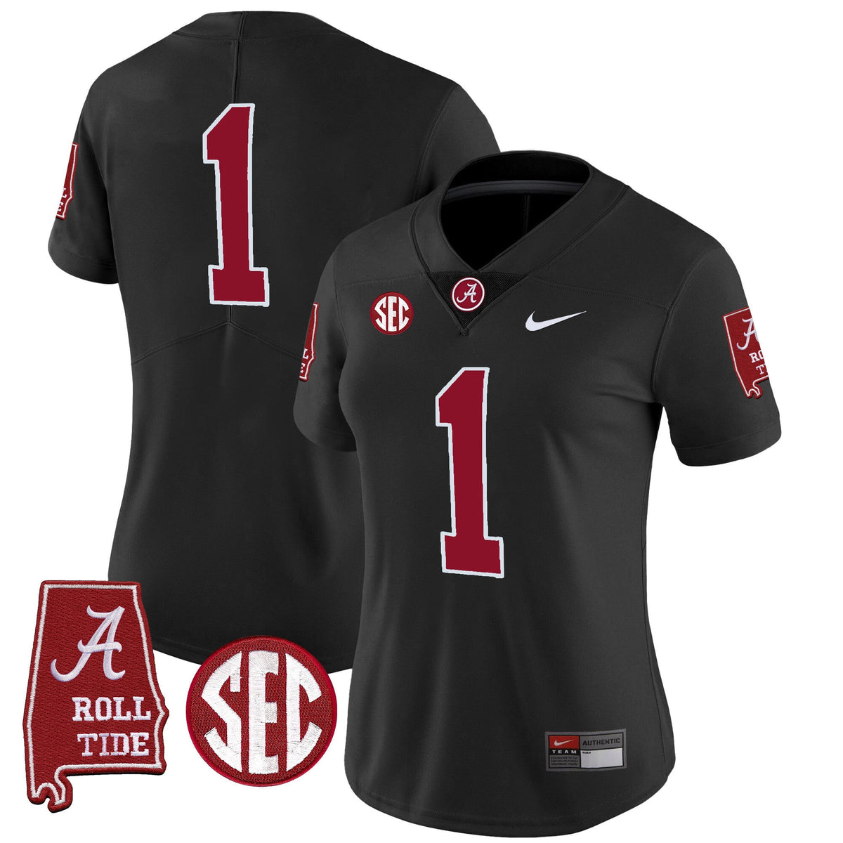 Women's Alabama Crimson Tide Vapor Limited Jersey V3 - Alabama Map - All Stitched - image 32