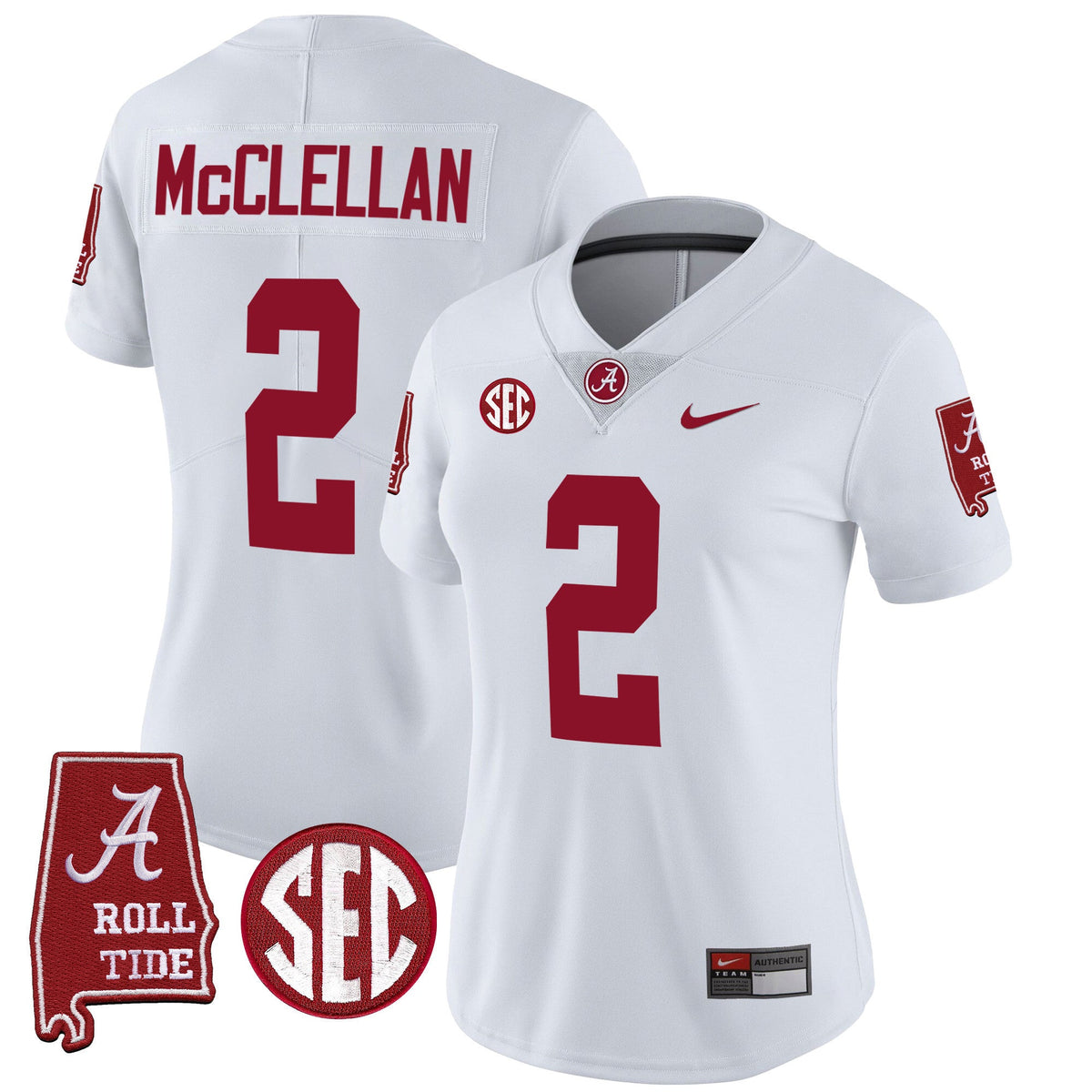 Women's Alabama Crimson Tide Vapor Limited Jersey V3 - Alabama Map - All Stitched - image 35