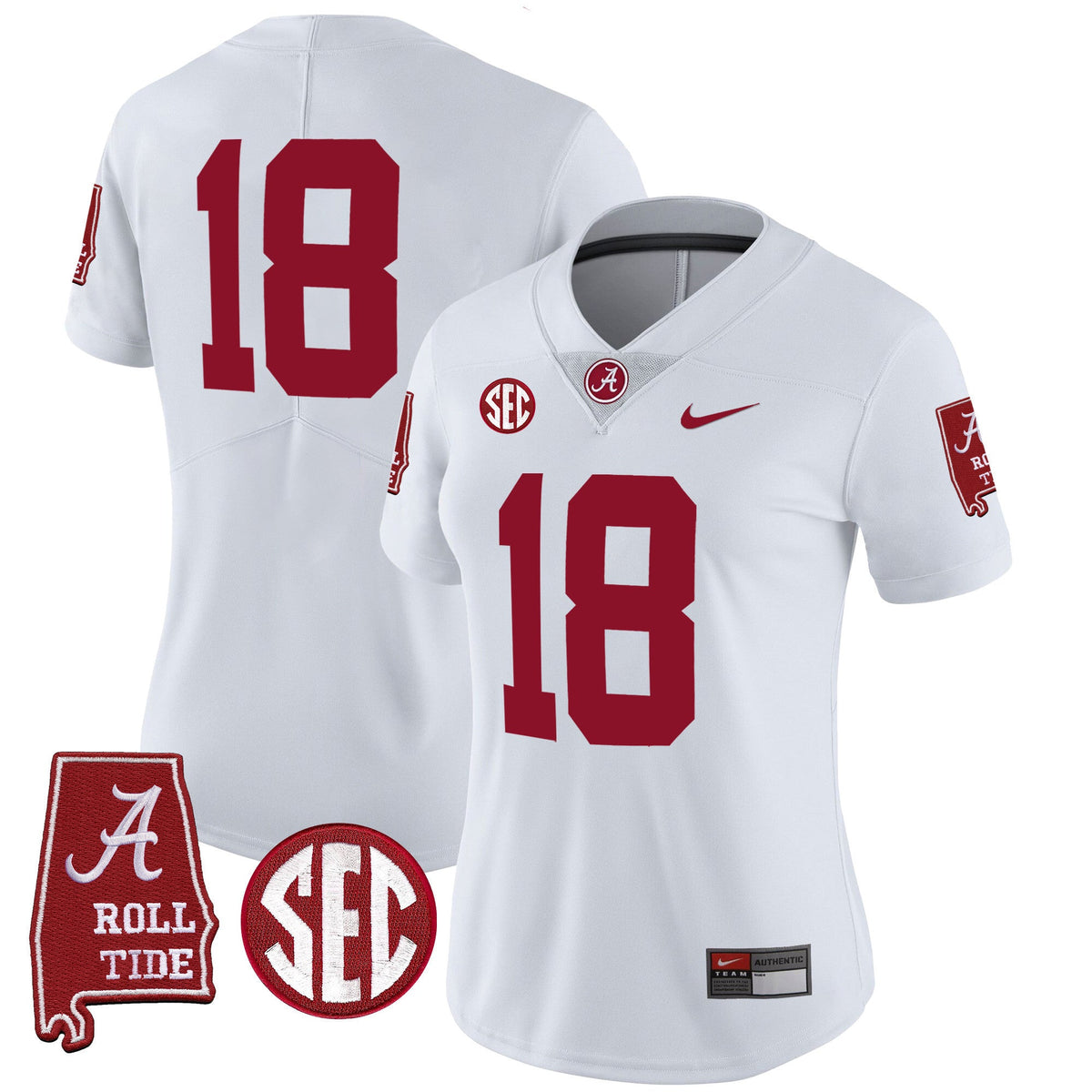 Women's Alabama Crimson Tide Vapor Limited Jersey V3 - Alabama Map - All Stitched - image 39