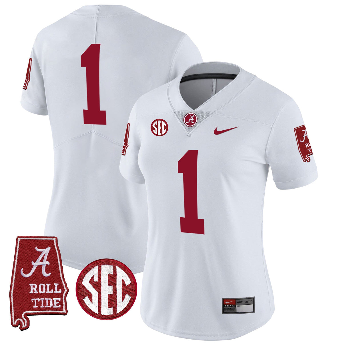 Women's Alabama Crimson Tide Vapor Limited Jersey V3 - Alabama Map - All Stitched - image 40