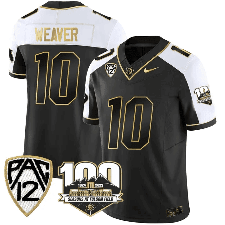 Men's Colorado Buffaloes 100th Seasons At Folsom Field Patch Vapor Gold Jersey V2 ?All Stitched - image 5