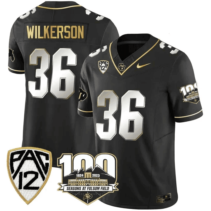 Men's Colorado Buffaloes 100th Seasons At Folsom Field Patch Vapor Gold Jersey V2 ?All Stitched - image 8