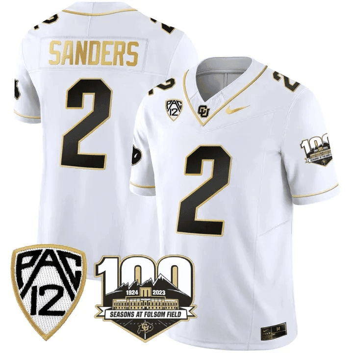 Men's Colorado Buffaloes 100th Seasons At Folsom Field Patch Vapor Gold Jersey V2 ?All Stitched - image 11