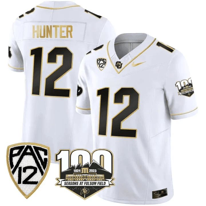 Men's Colorado Buffaloes 100th Seasons At Folsom Field Patch Vapor Gold Jersey V2 ?All Stitched - image 12