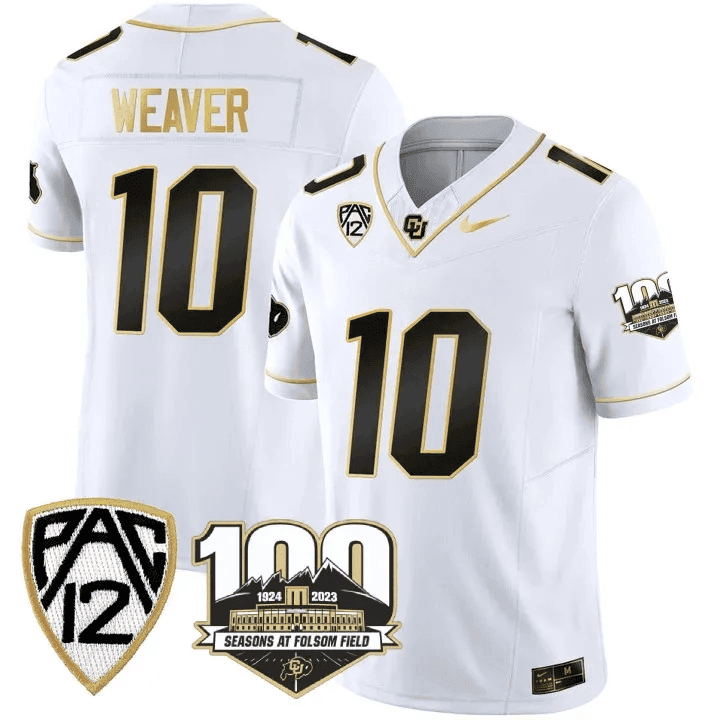 Men's Colorado Buffaloes 100th Seasons At Folsom Field Patch Vapor Gold Jersey V2 ?All Stitched - image 15