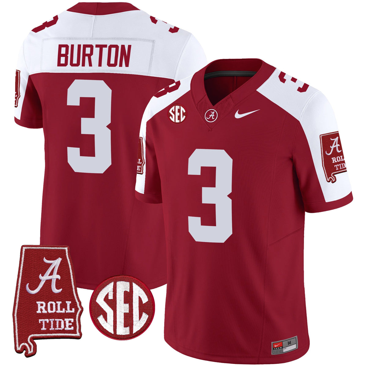 Men's Alabama Crimson Tide Vapor Limited Jersey V5 - Alabama Map - All Stitched - image 10