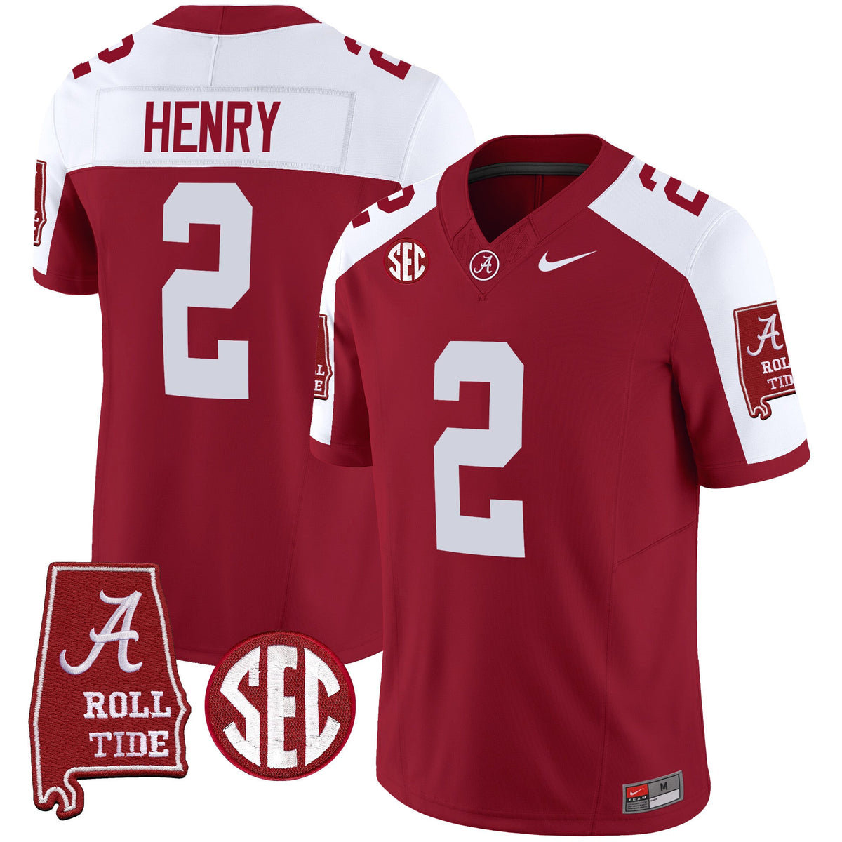 Men's Alabama Crimson Tide Vapor Limited Jersey V5 - Alabama Map - All Stitched - image 11