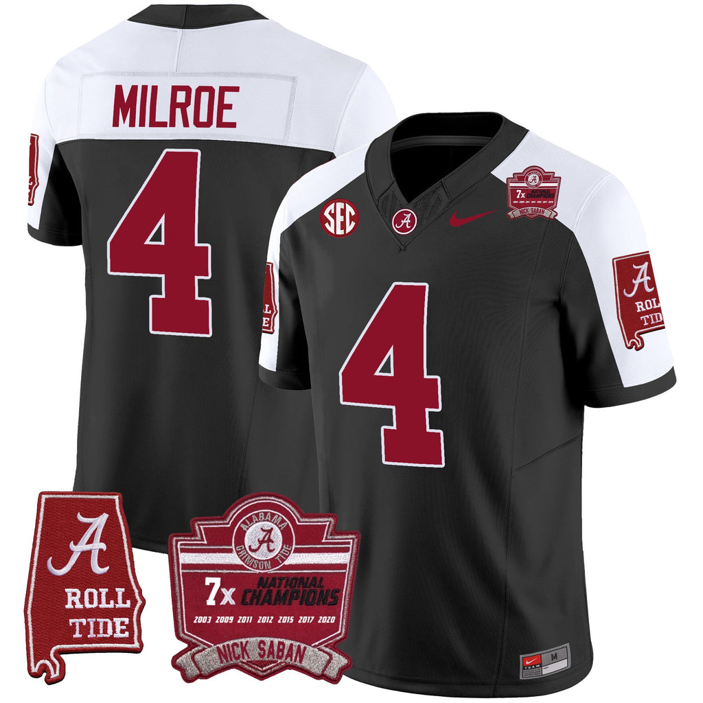 Men's Alabama Crimson Tide Nick Saban 7x Champions Patch Vapor Jersey - All Stitched - image 2