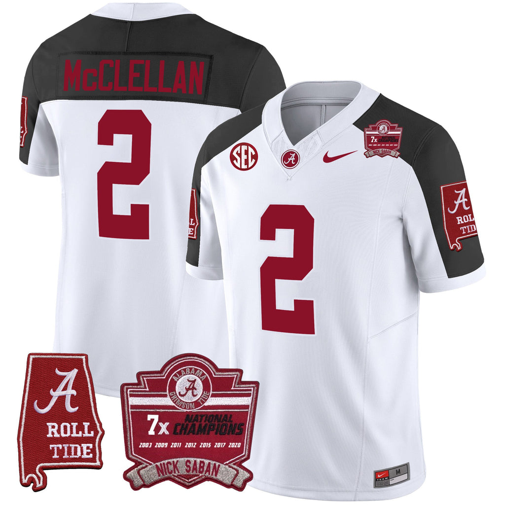 Men's Alabama Crimson Tide Nick Saban 7x Champions Patch Vapor Jersey - All Stitched - image 43