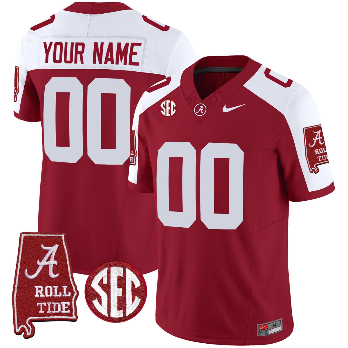 Alabama Crimson Tide Vapor Limited Custom Jersey V3 - Alabama Map - All Stitched - image 2