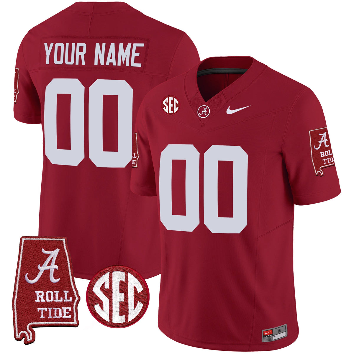 Alabama Crimson Tide Vapor Limited Custom Jersey V3 - Alabama Map - All Stitched - image 3