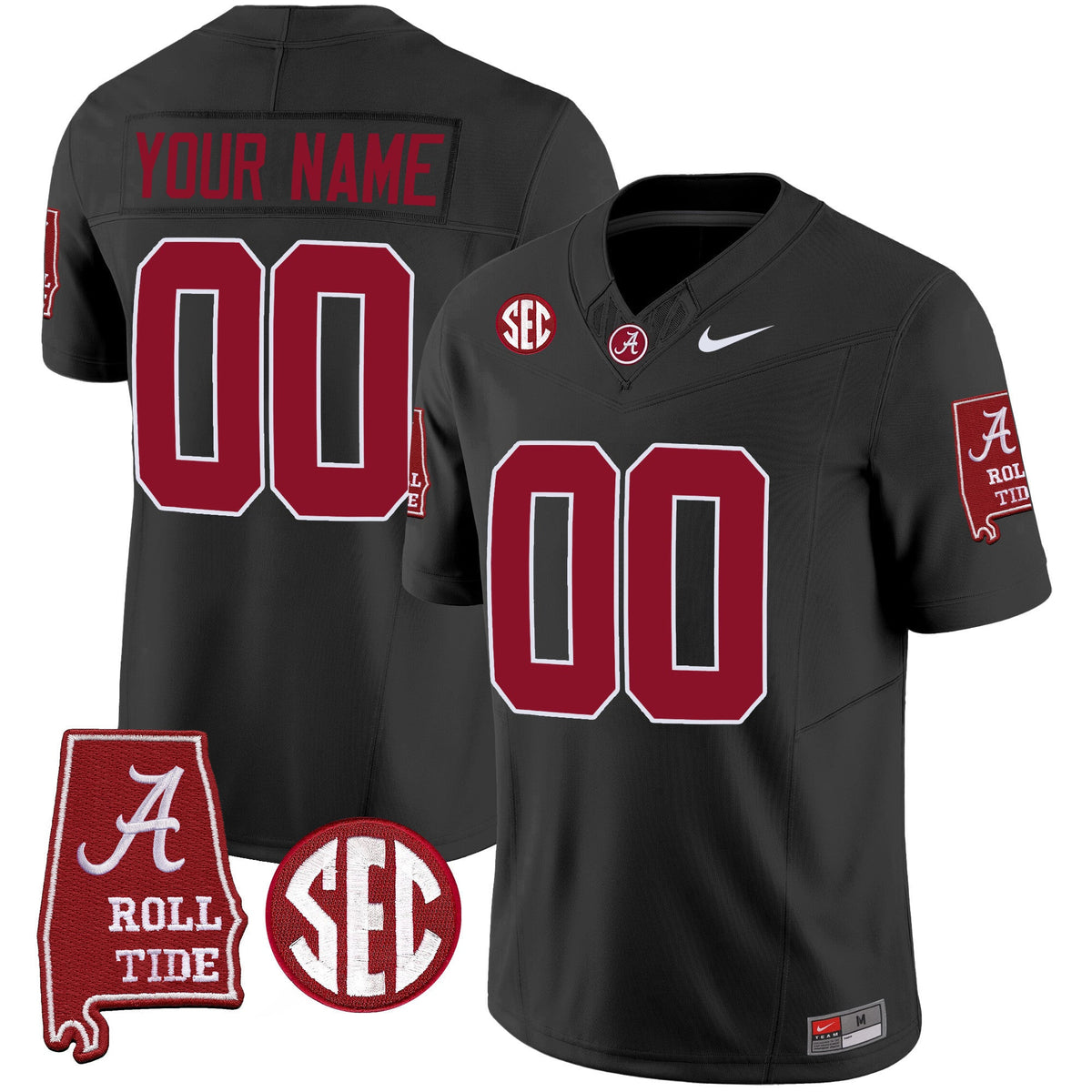 Alabama Crimson Tide Vapor Limited Custom Jersey V3 - Alabama Map - All Stitched - image 5