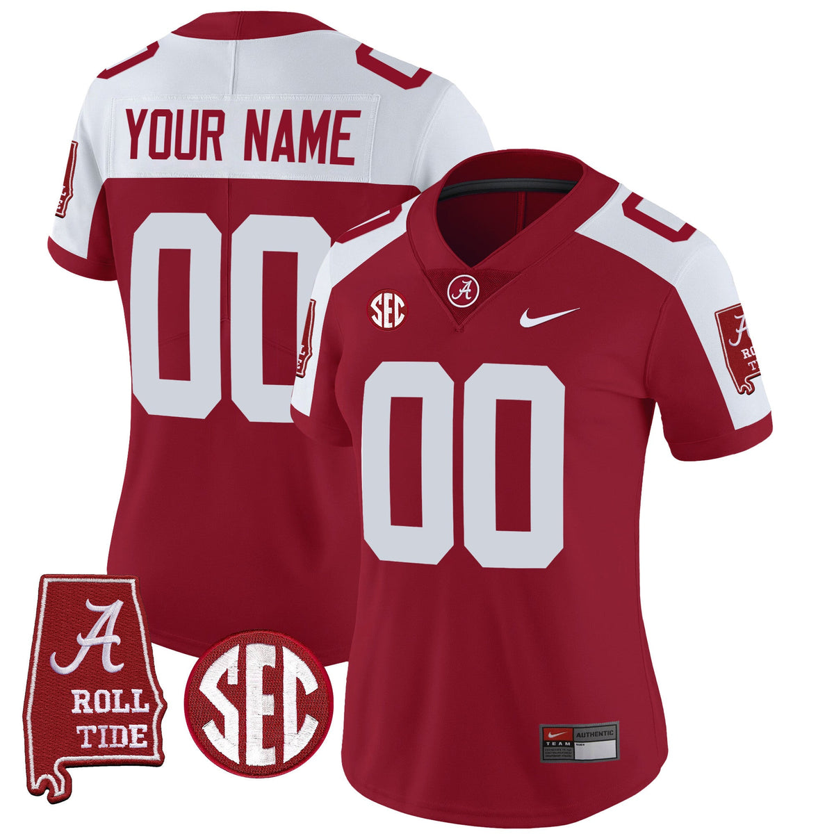 Alabama Crimson Tide Vapor Limited Custom Jersey V3 - Alabama Map - All Stitched - image 8