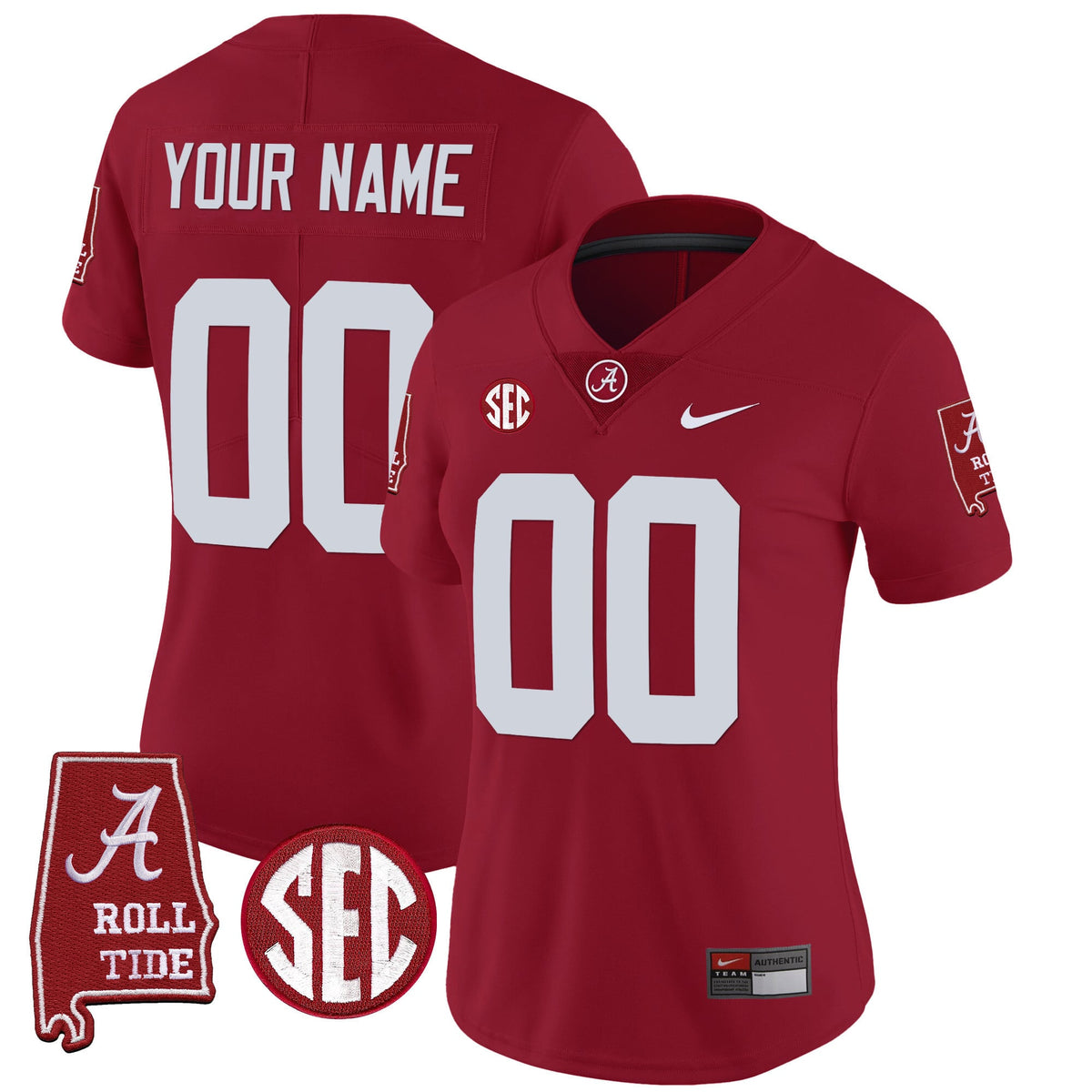 Alabama Crimson Tide Vapor Limited Custom Jersey V3 - Alabama Map - All Stitched - image 9