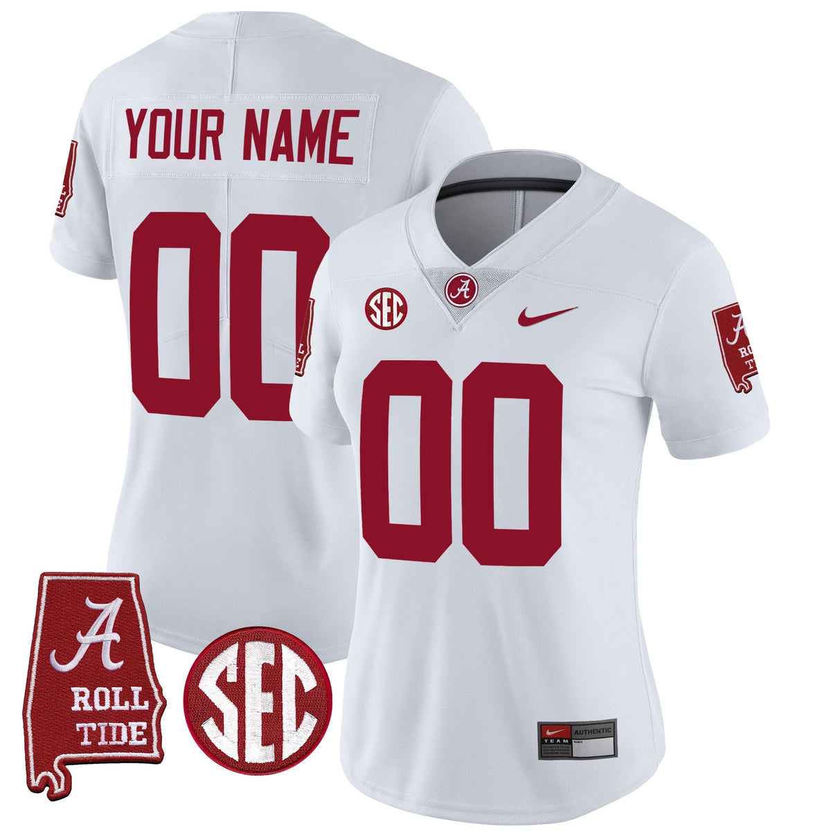 Alabama Crimson Tide Vapor Limited Custom Jersey V3 - Alabama Map - All Stitched - image 10