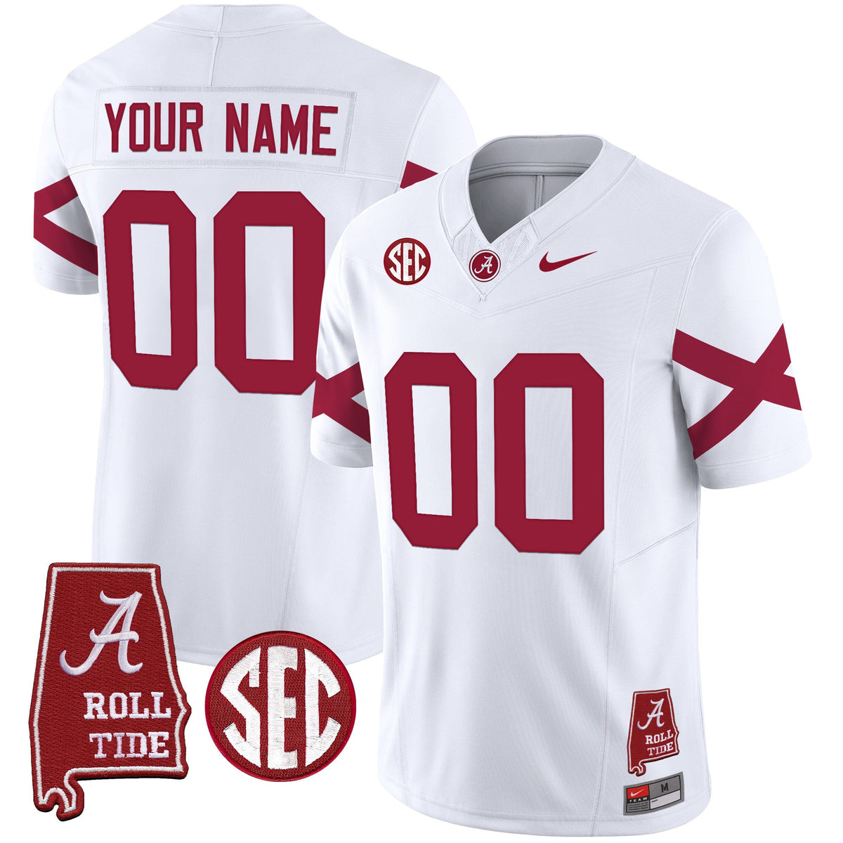 Alabama Crimson Tide Vapor Limited Custom Jersey V6 - Alabama Map - All Stitched - image 3