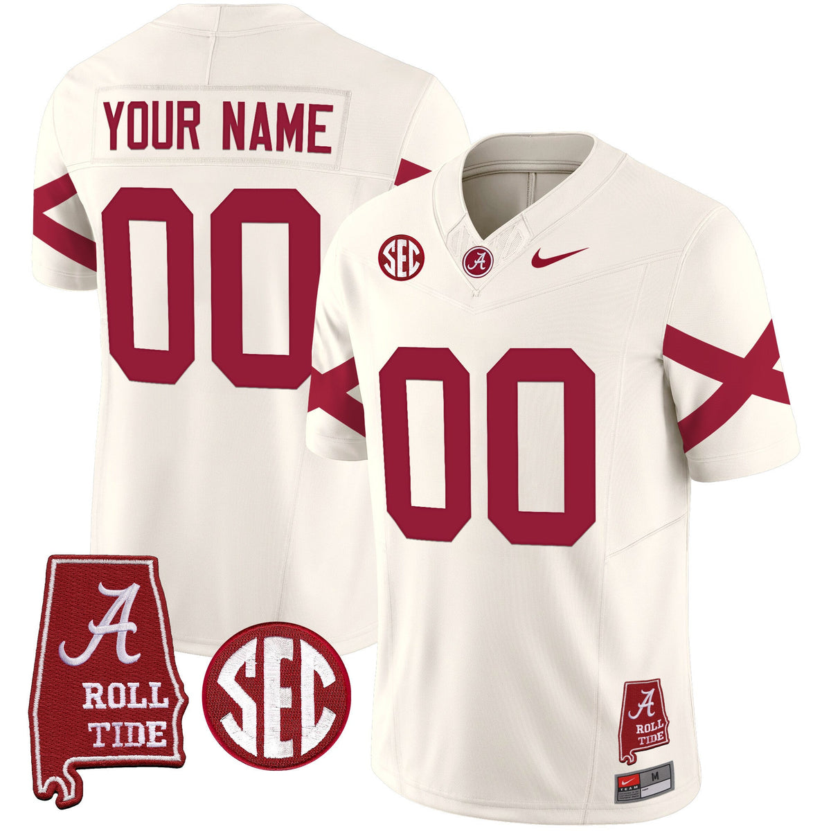 Alabama Crimson Tide Vapor Limited Custom Jersey V6 - Alabama Map - All Stitched - image 4