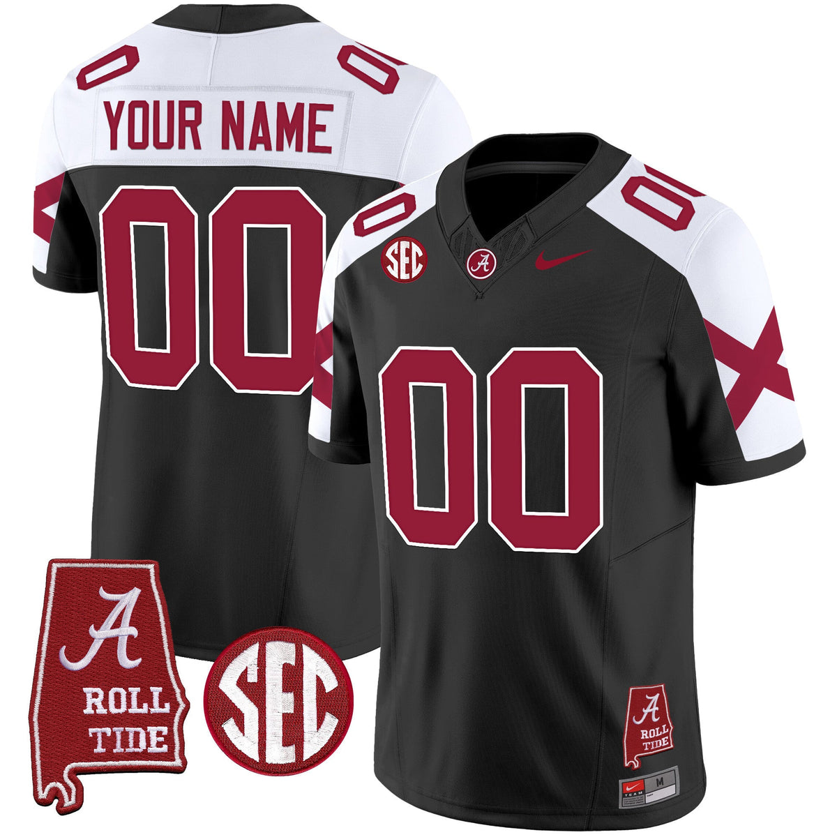 Alabama Crimson Tide Vapor Limited Custom Jersey V6 - Alabama Map - All Stitched - image 5