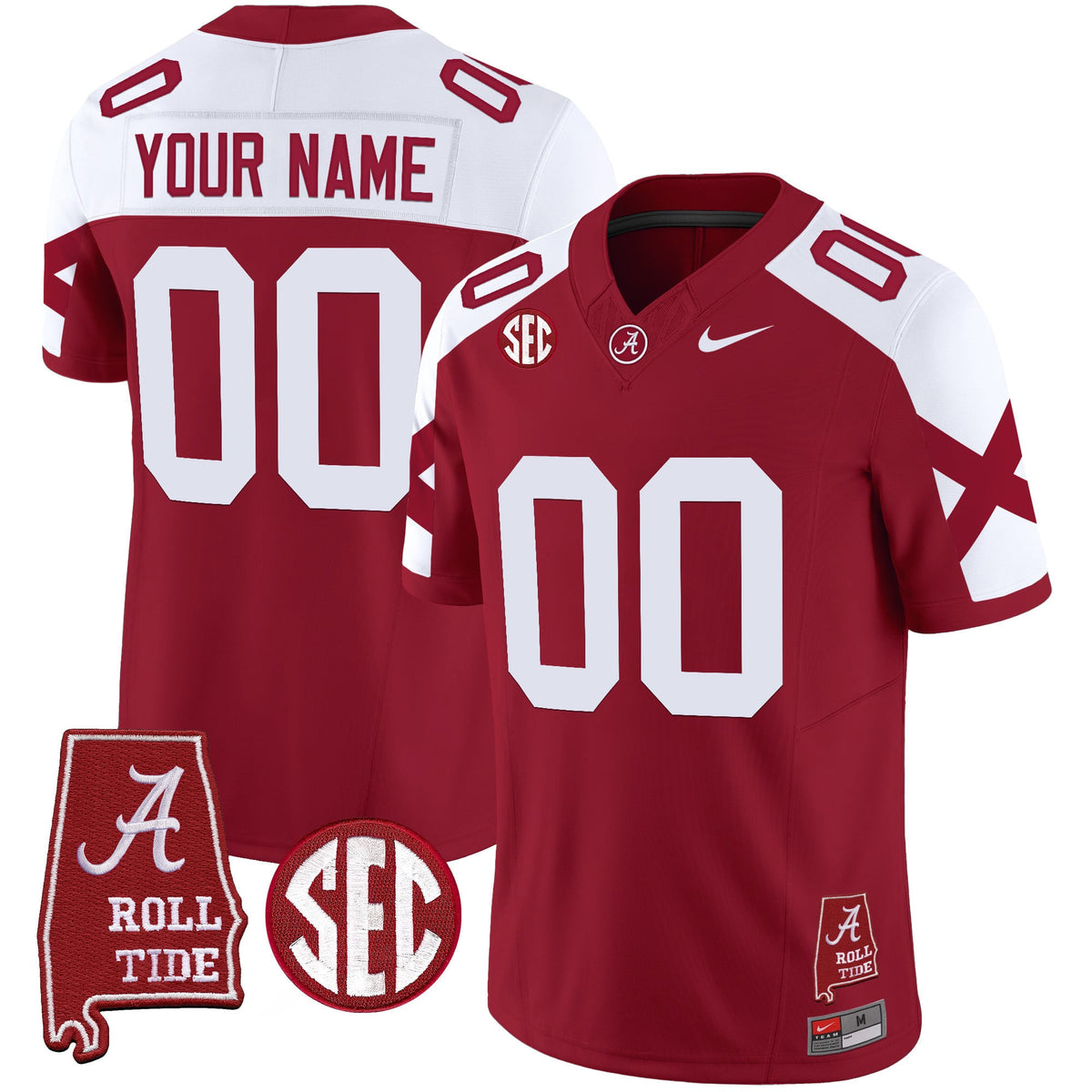 Alabama Crimson Tide Vapor Limited Custom Jersey V6 - Alabama Map - All Stitched - image 6