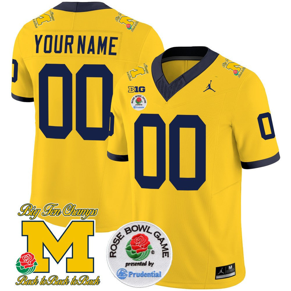 Michigan Wolverines Rose Bowl Patch Vapor Limited Jersey - All Stitched - image 1