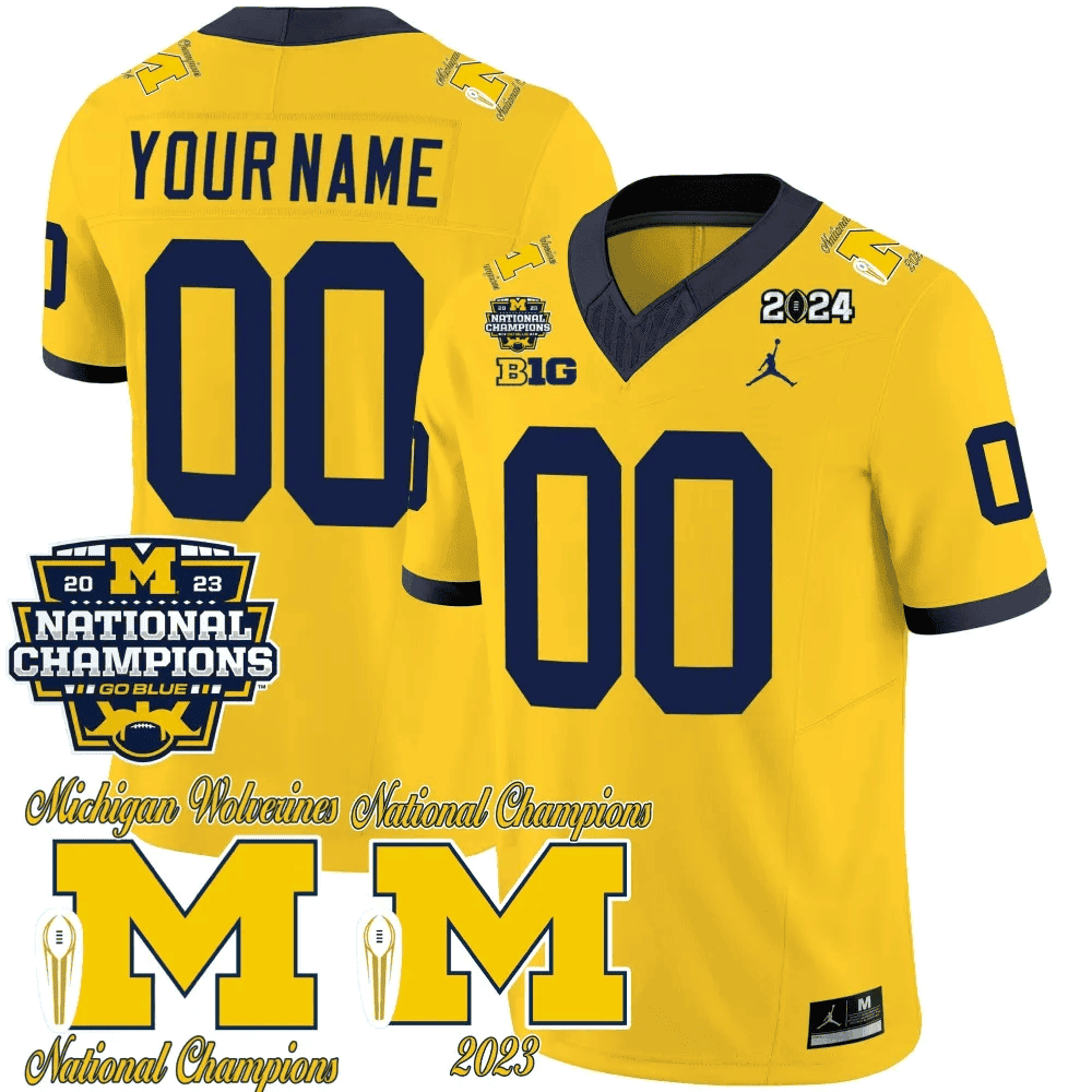 Michigan Wolverines CFP 2023 National Champions Patch Vapor Custom Jersey - All Stitched - image 3