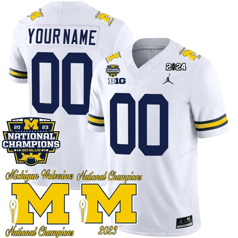 Michigan Wolverines CFP 2023 National Champions Patch Vapor Custom Jersey - All Stitched - image 4