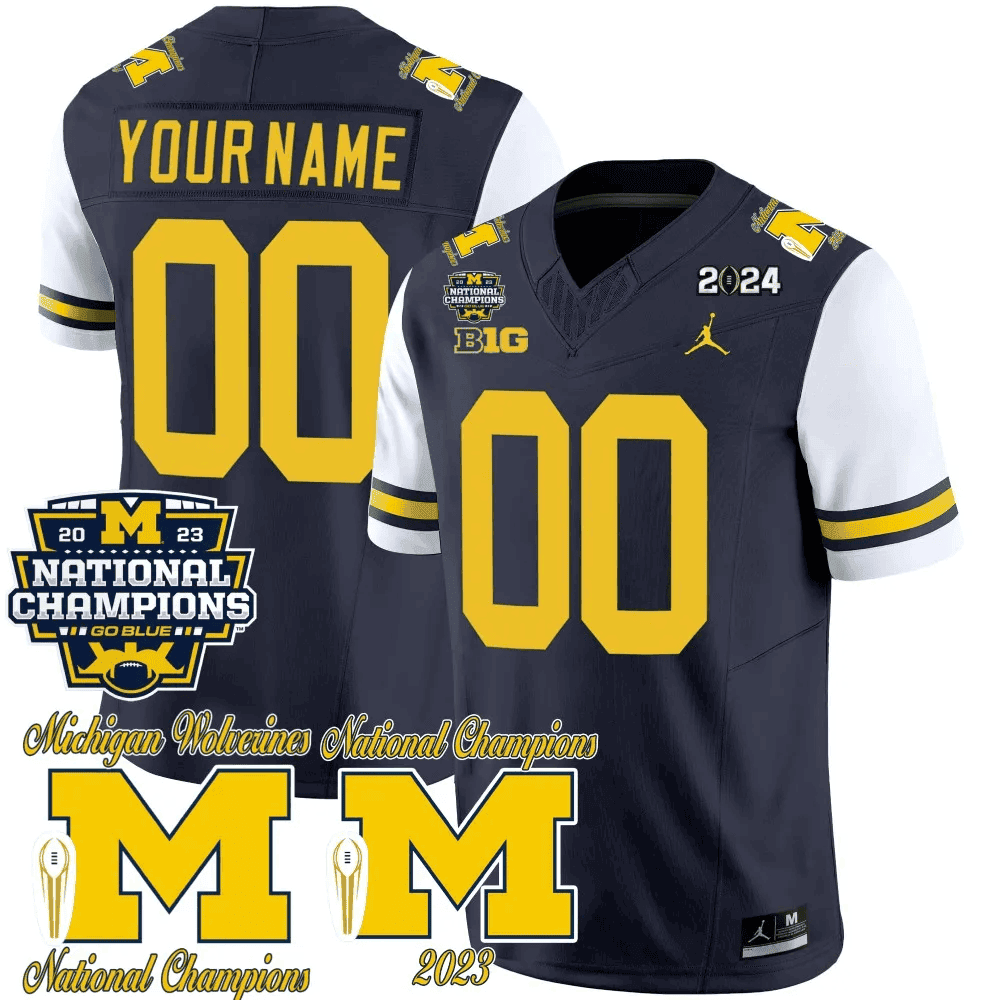 Michigan Wolverines CFP 2023 National Champions Patch Vapor Custom Jersey - All Stitched - image 6